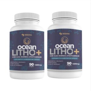 Kit 2 Suplemento Alimentar Ocean Litho+ Com Alga Lithothamnium