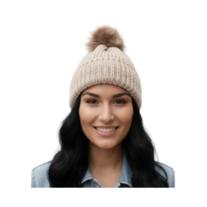 Touca Gorro Feminino Pompom com Forro Para Inverno